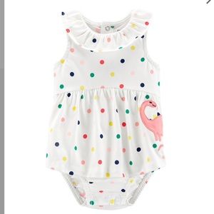 9M Carter’s Polkadot Dino Romper Onesie Dress